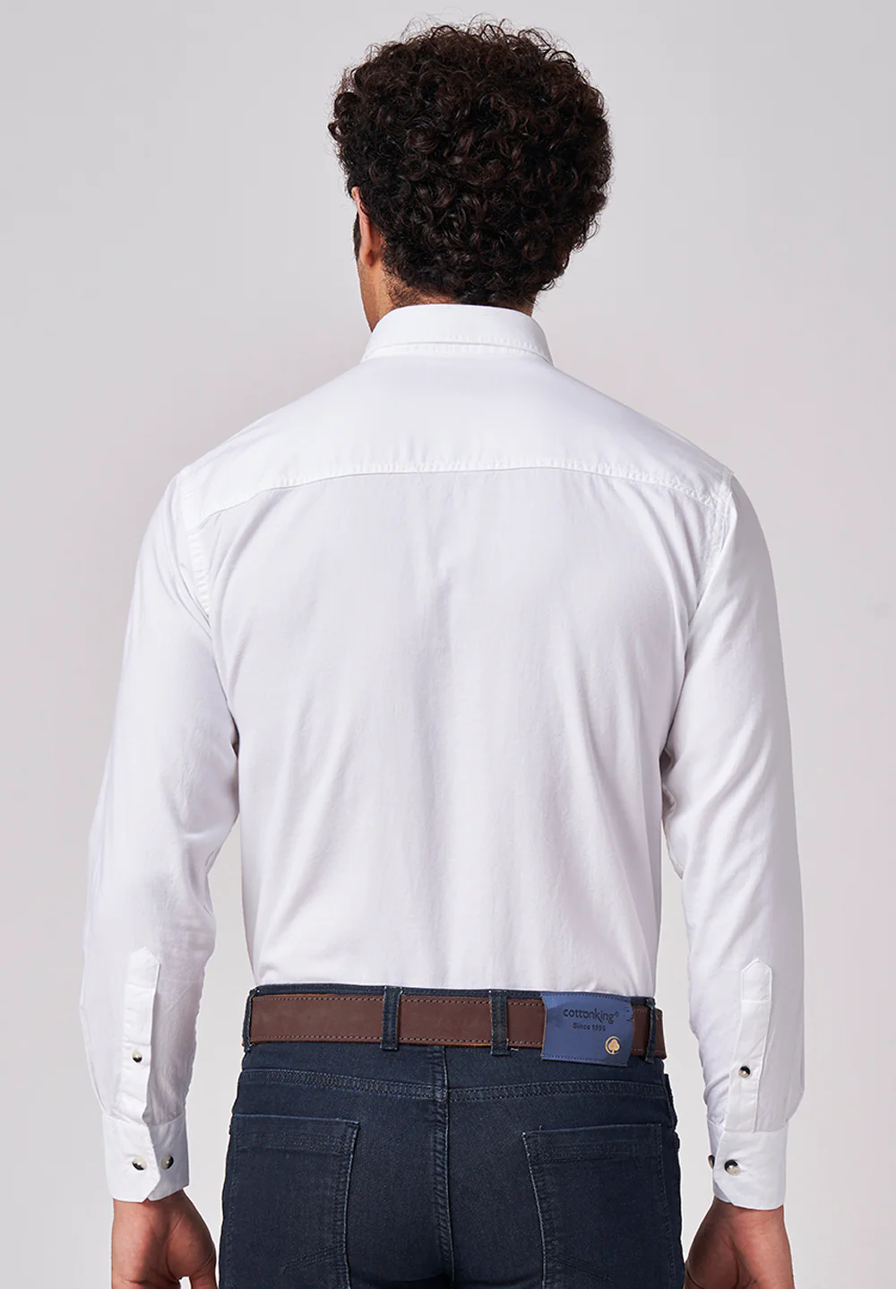 Men White Smart Fit Formal Shirt - Image 2