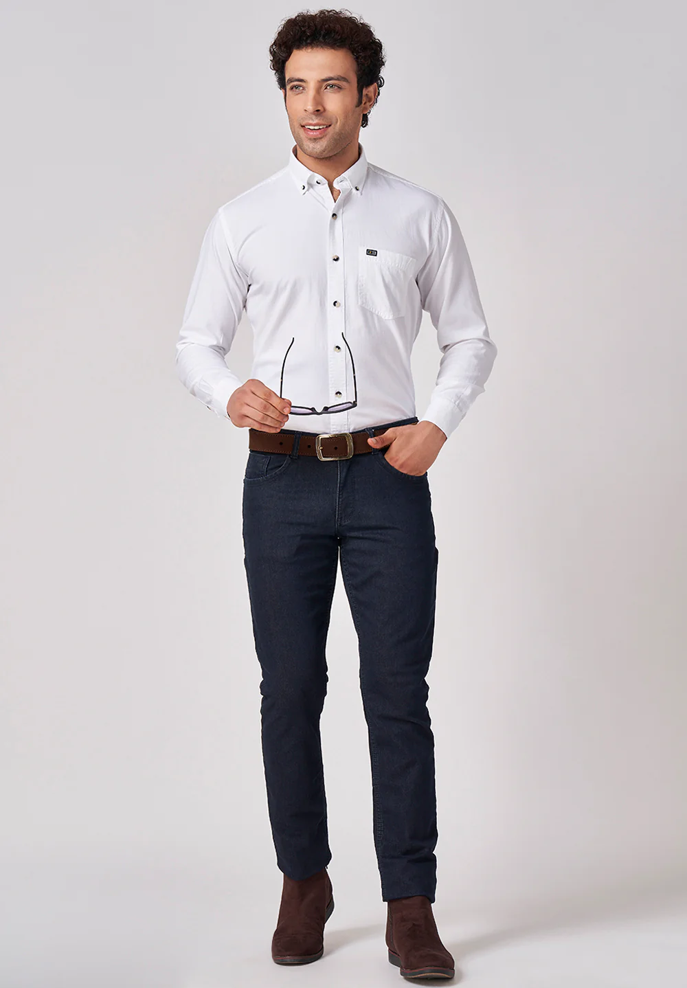 Men White Smart Fit Formal Shirt - Image 5
