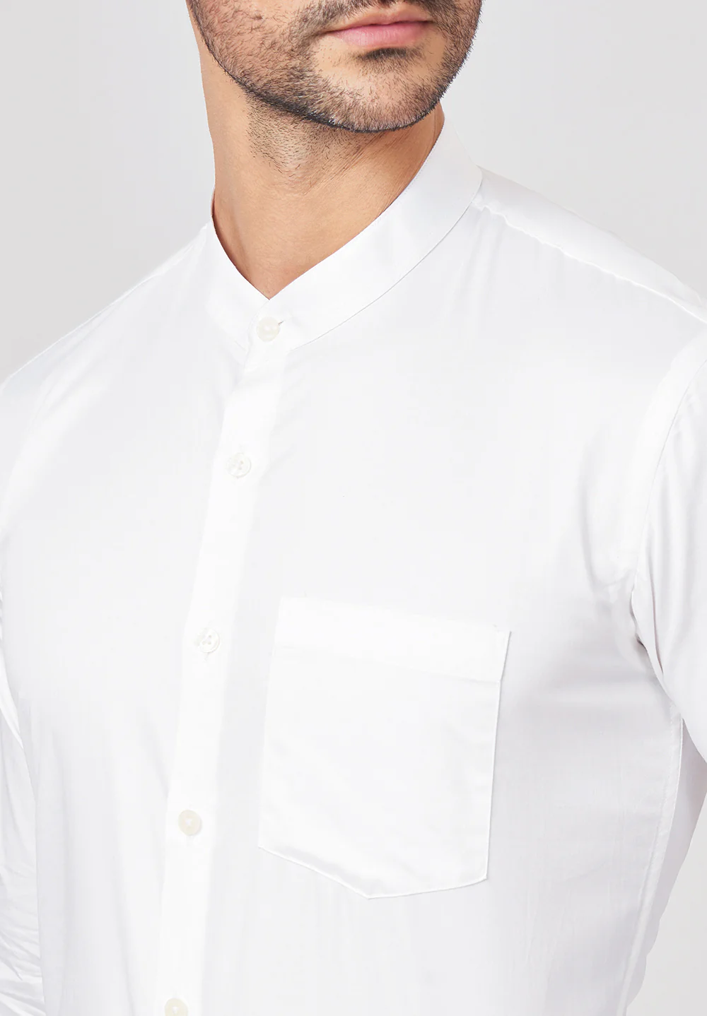 Men White Slim Fit Formal Shirt - Image 3