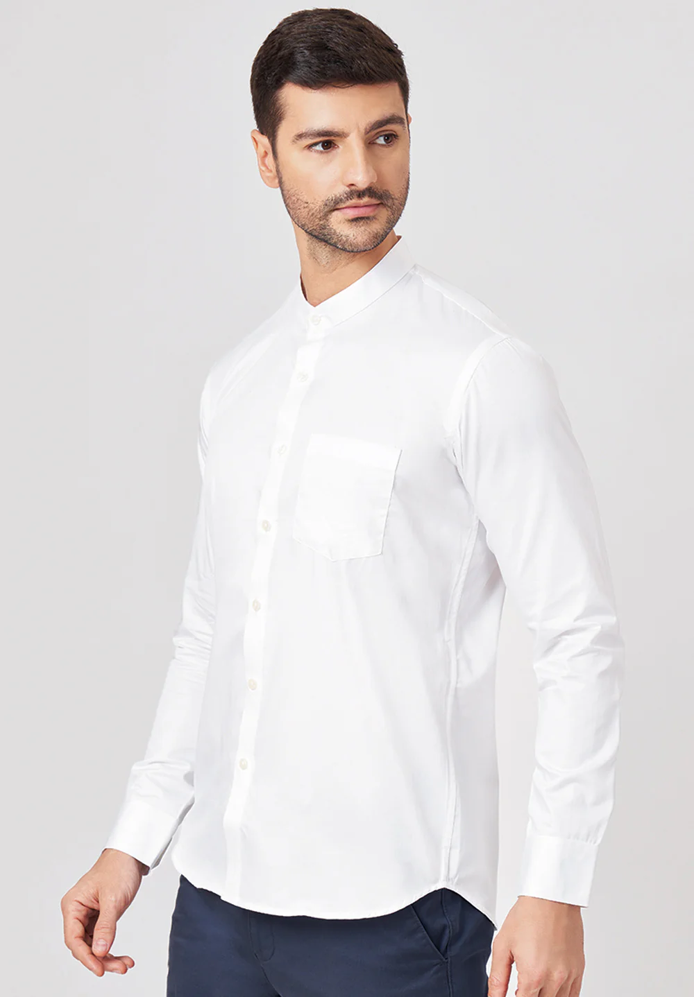 Men White Slim Fit Formal Shirt - Image 4