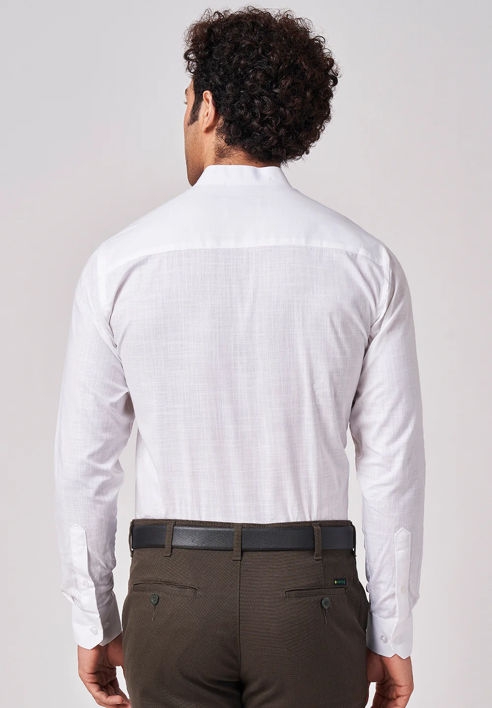 Men White Slim Fit Formal Shirt - Image 3