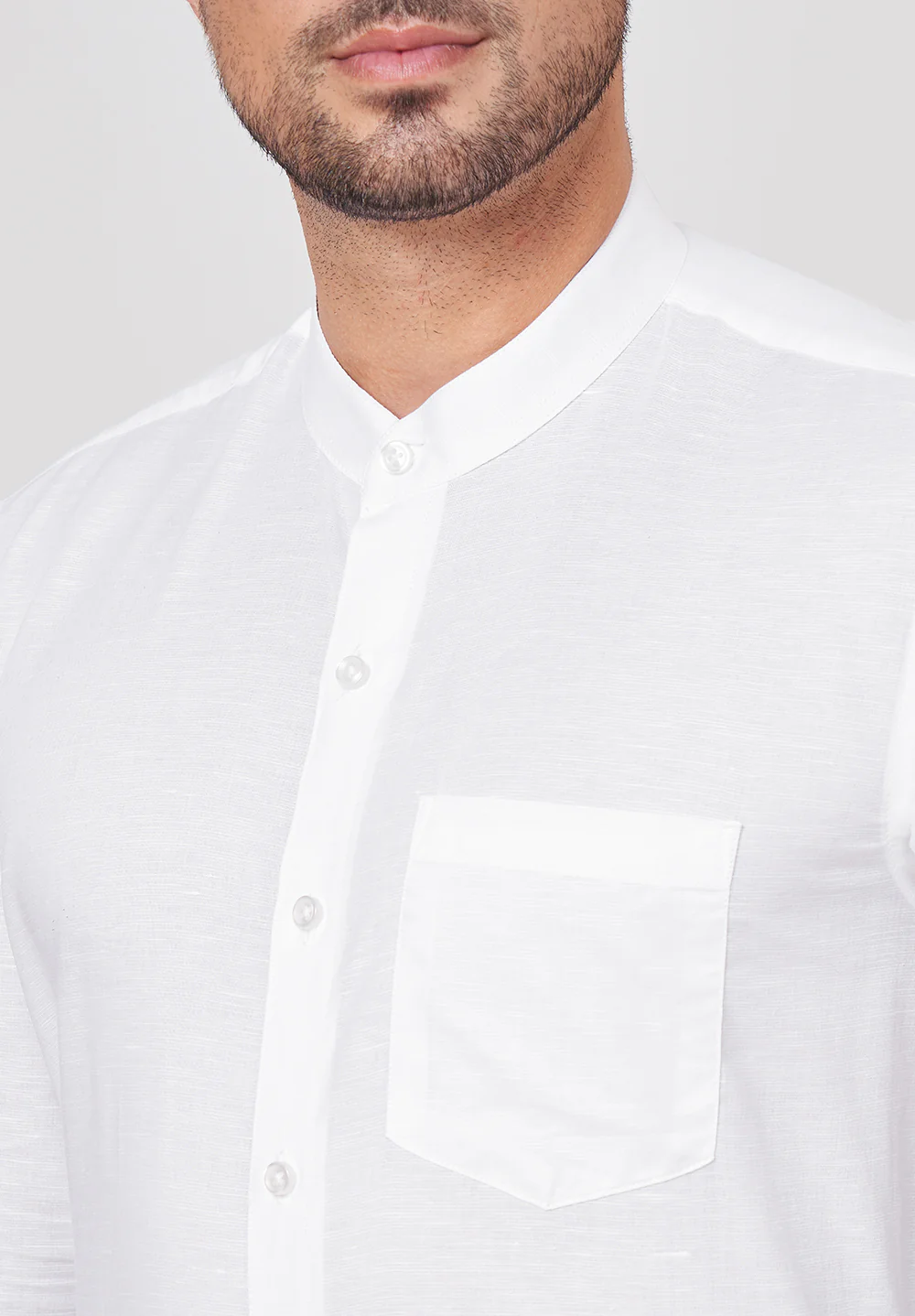 Men White Slim Fit Formal Shirt - Image 4