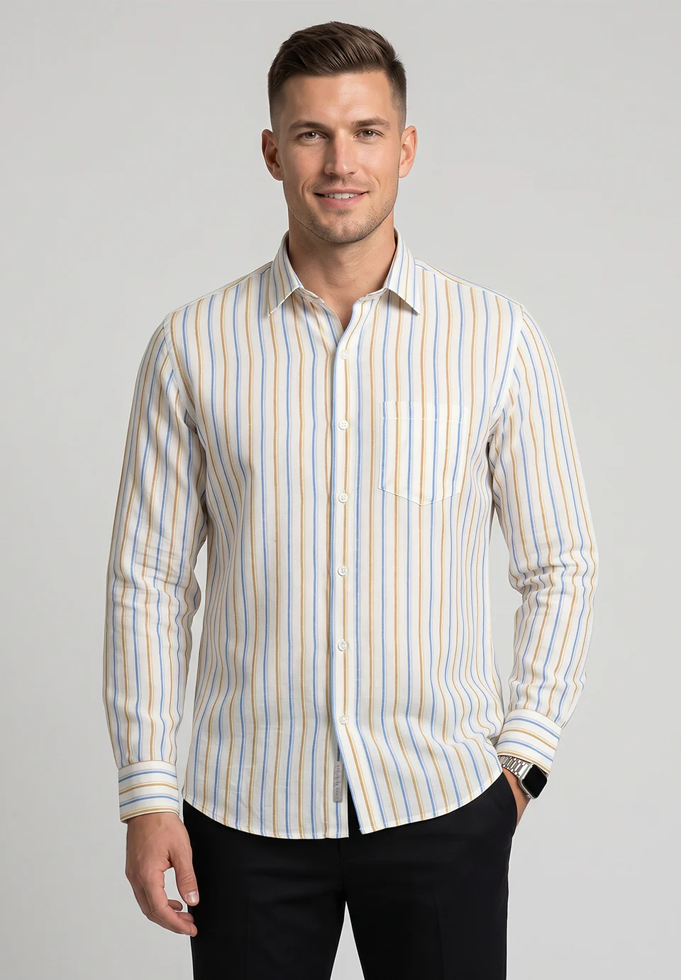 Men White Slim Fit Formal Shirt