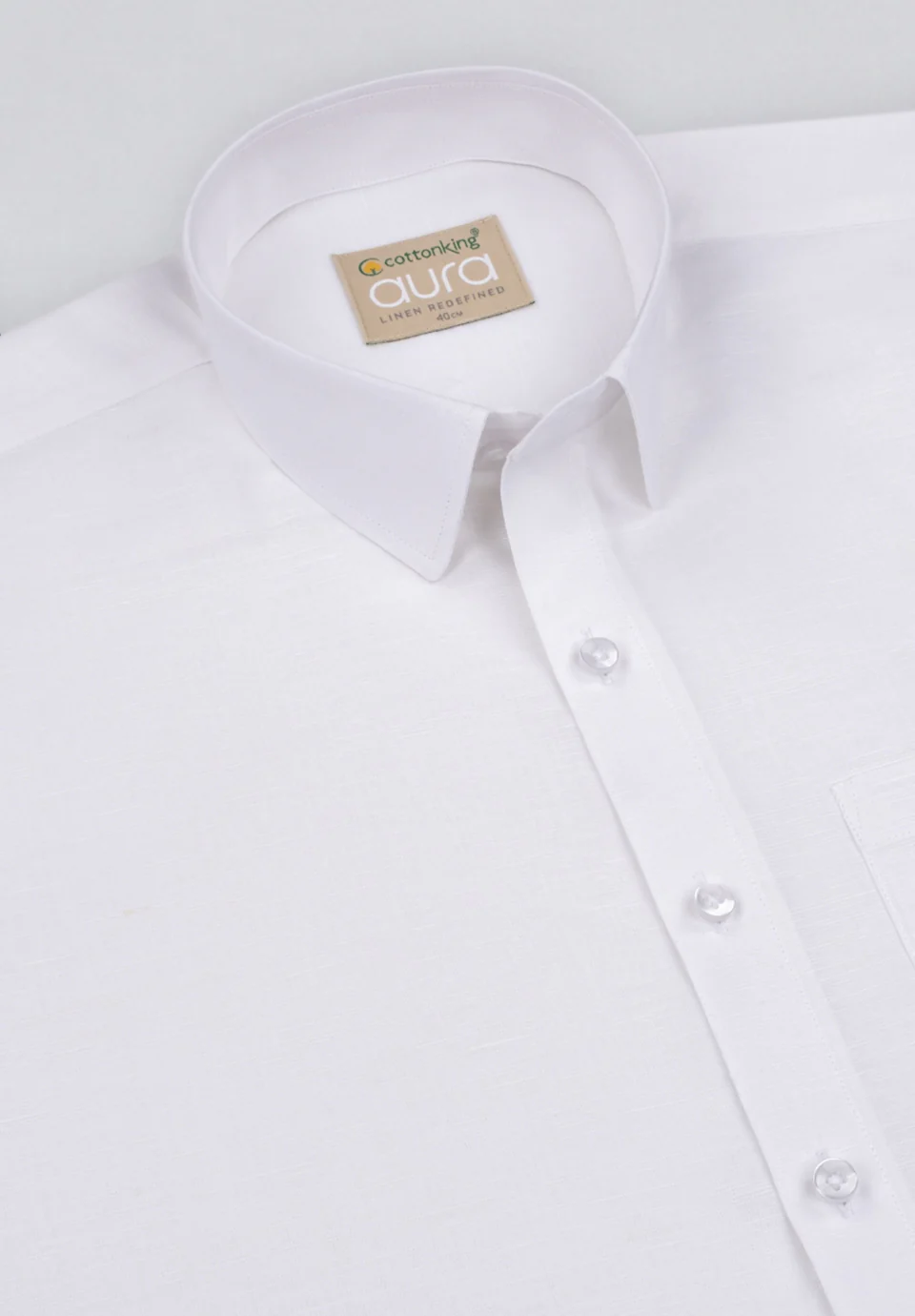 Men White Slim Fit Formal Shirt - Image 2