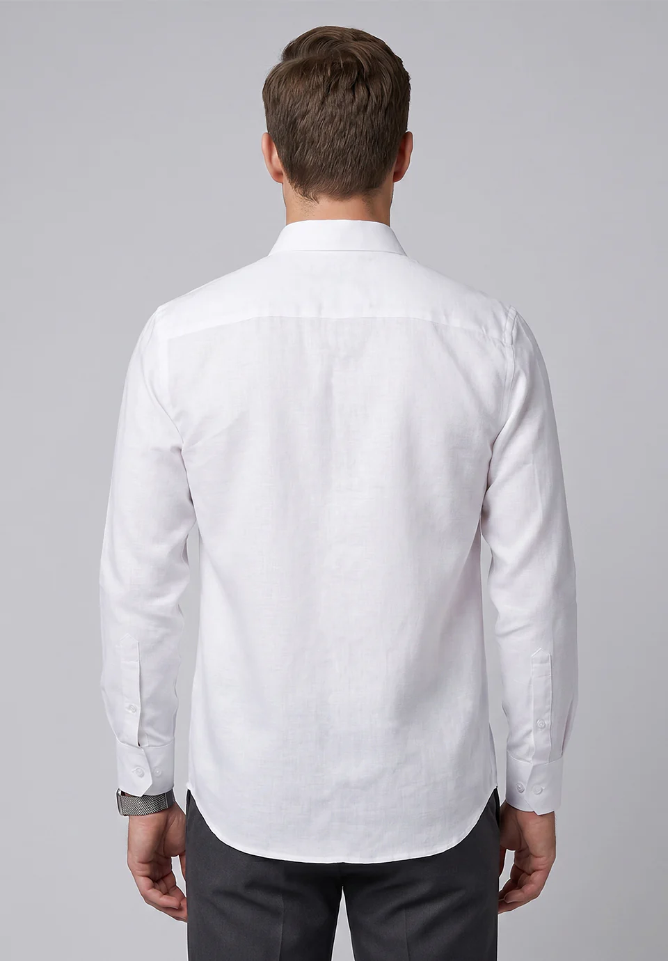 Men White Slim Fit Formal Shirt - Image 5