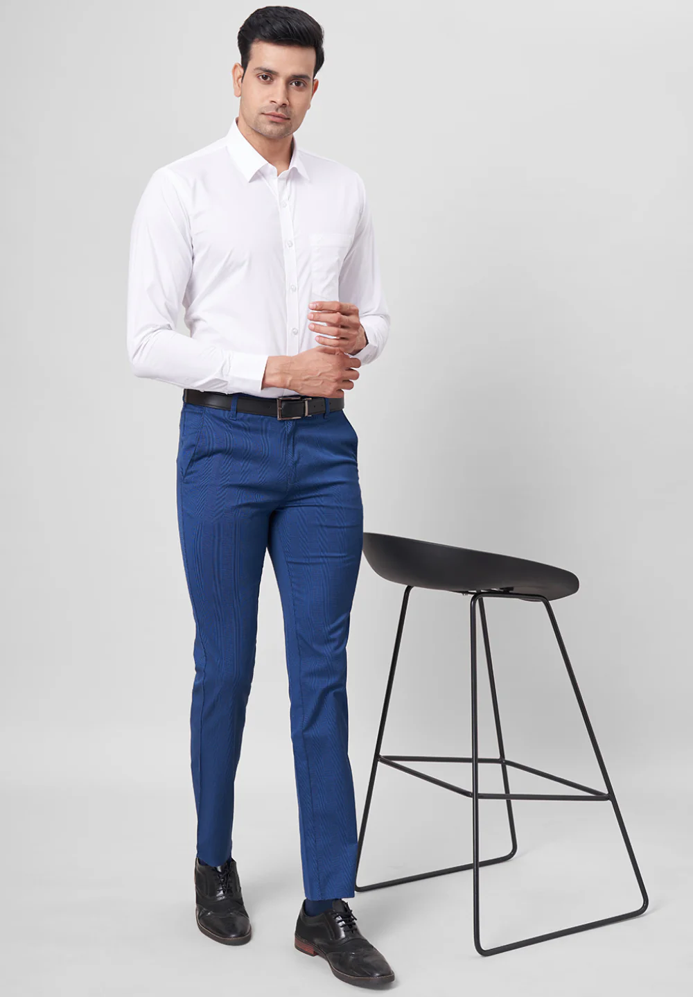 Men White Slim Fit Formal Shirt - Image 4