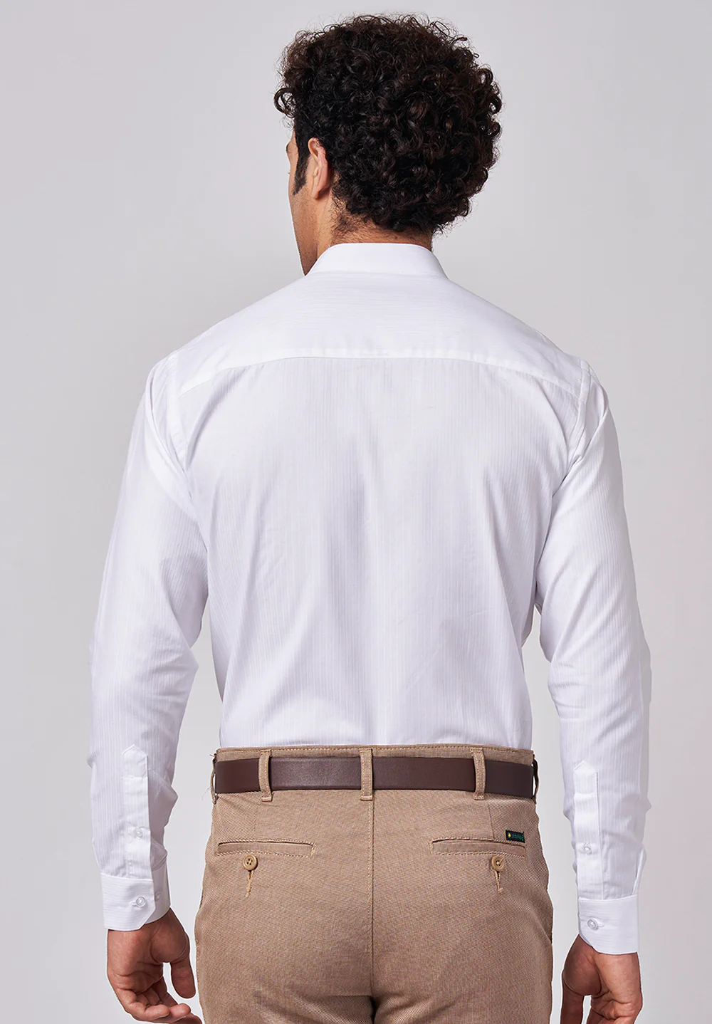 Men White Slim Fit Formal Shirt - Image 3