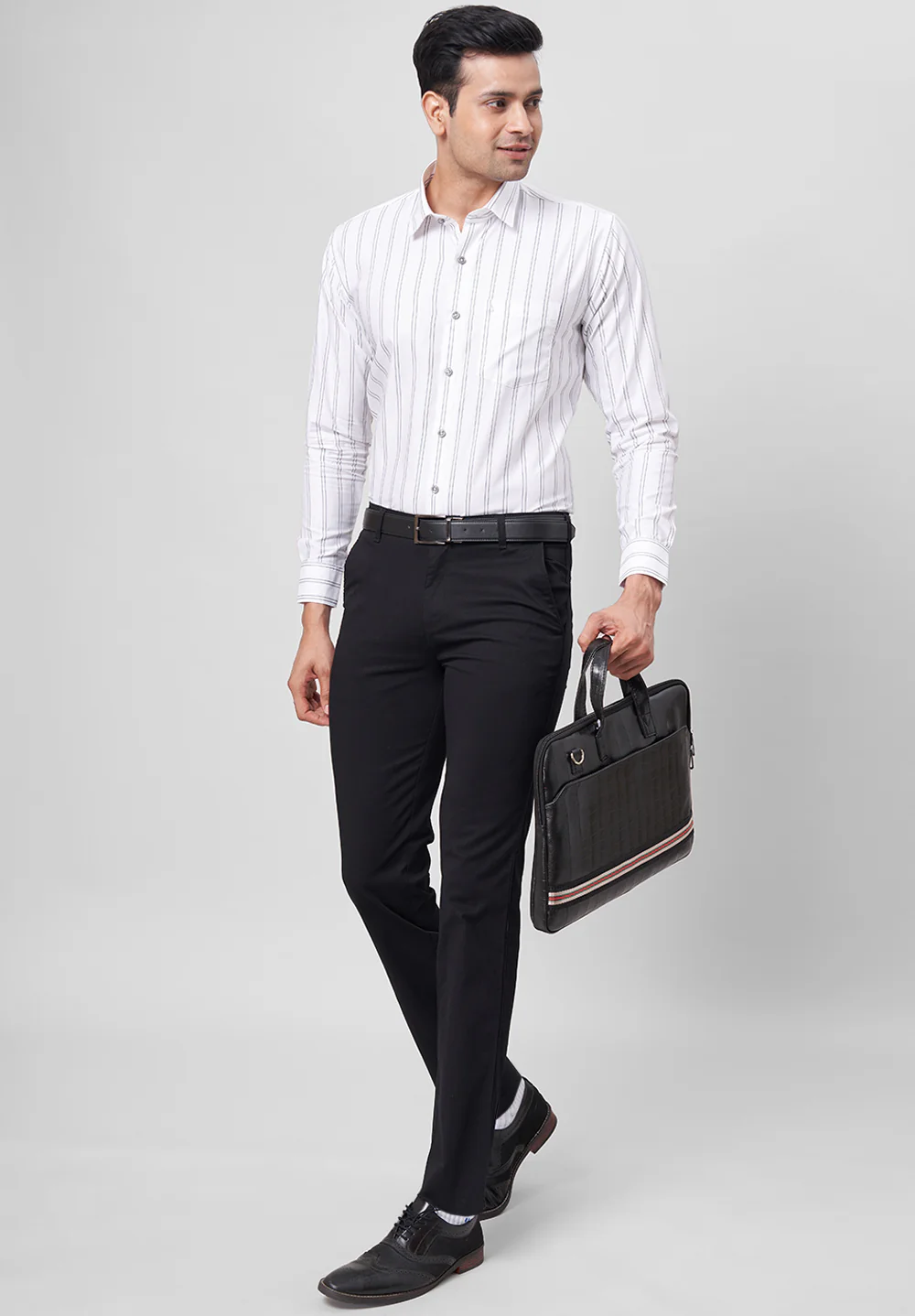 Men White Slim Fit Formal Shirt - Image 5