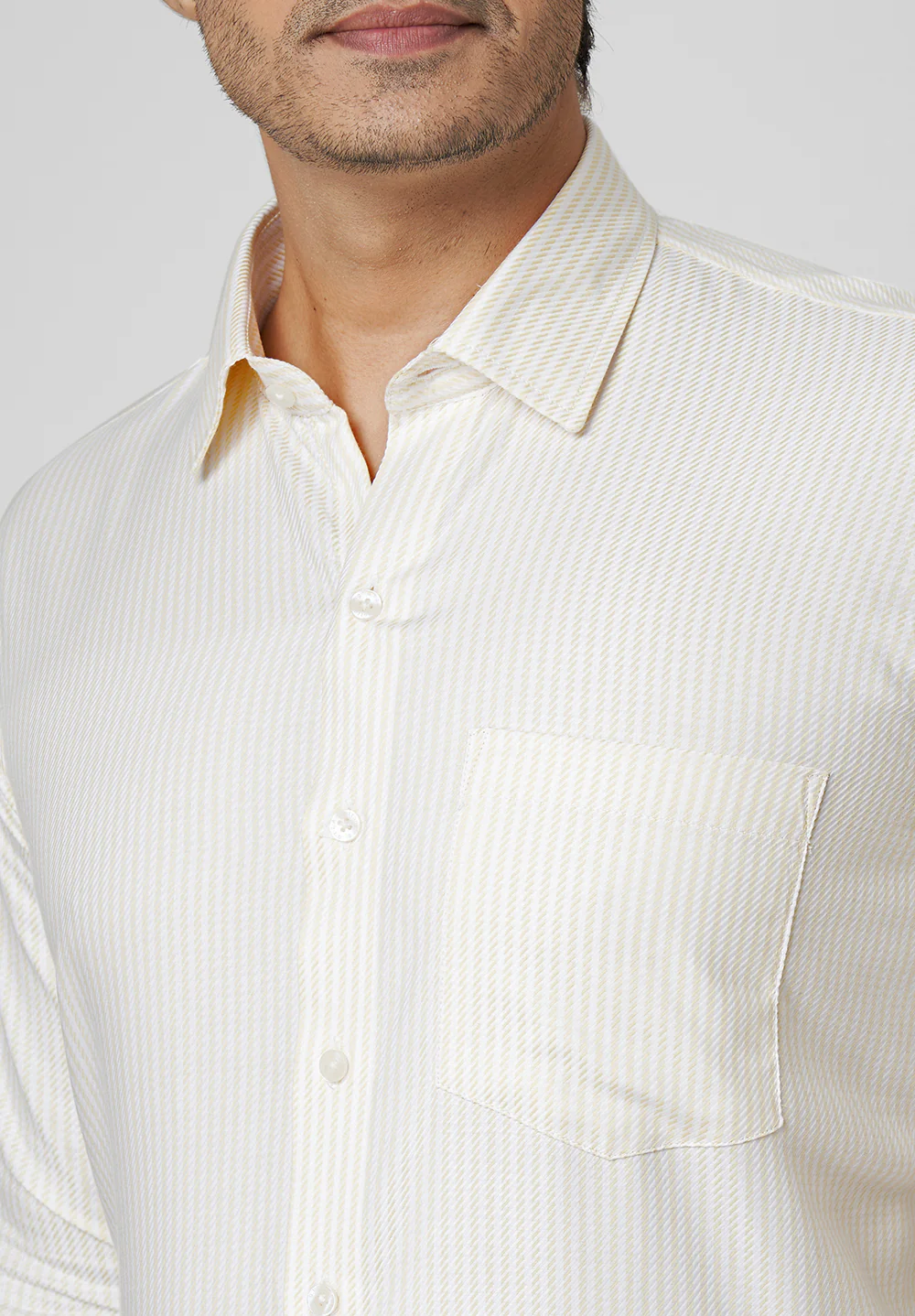 Men Yellow Regular Fit Formal Shirt - Image 4