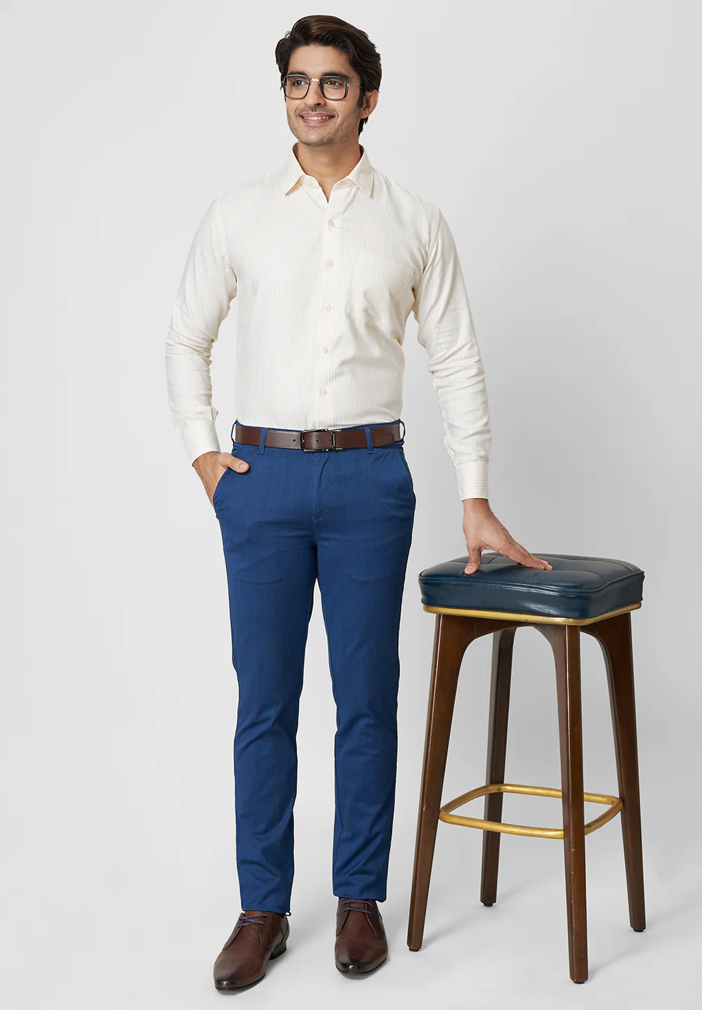 Men Yellow Regular Fit Formal Shirt - Image 5