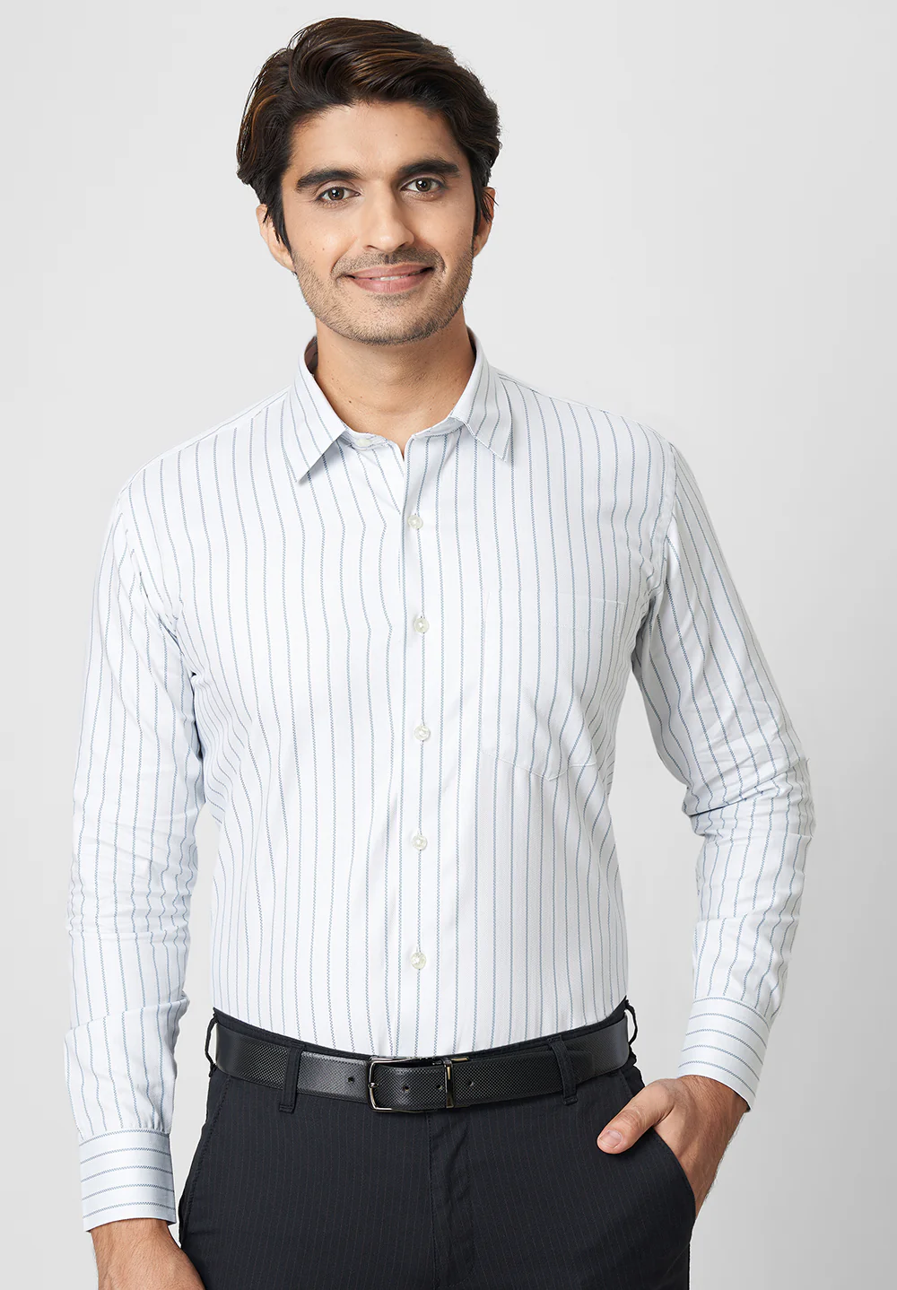 Men White Regular Fit Formal Shirt