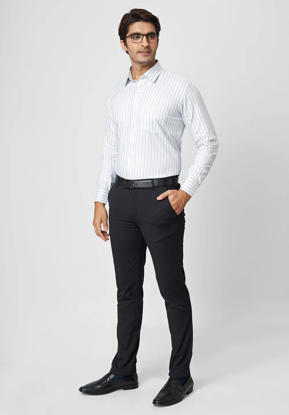 Men White Regular Fit Formal Shirt - Image 4