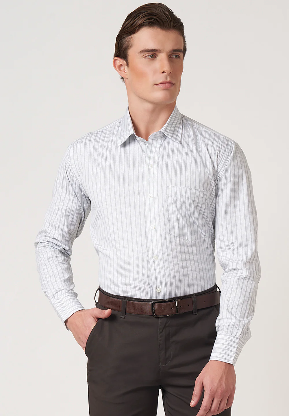 Men White Regular Fit Formal Shirt