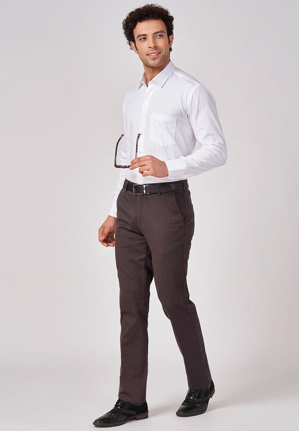 Men White Regular Fit Formal Shirt - Image 6