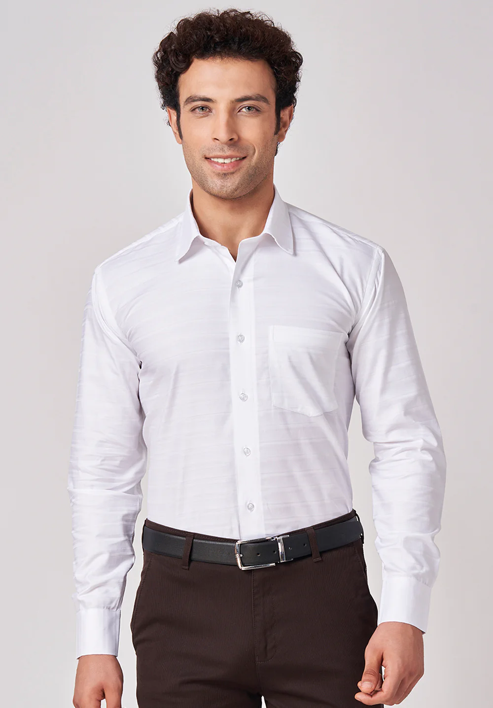 Men White Regular Fit Formal Shirt