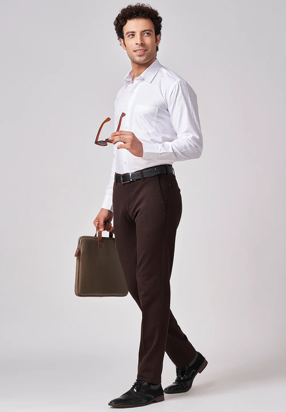 Men White Regular Fit Formal Shirt - Image 5