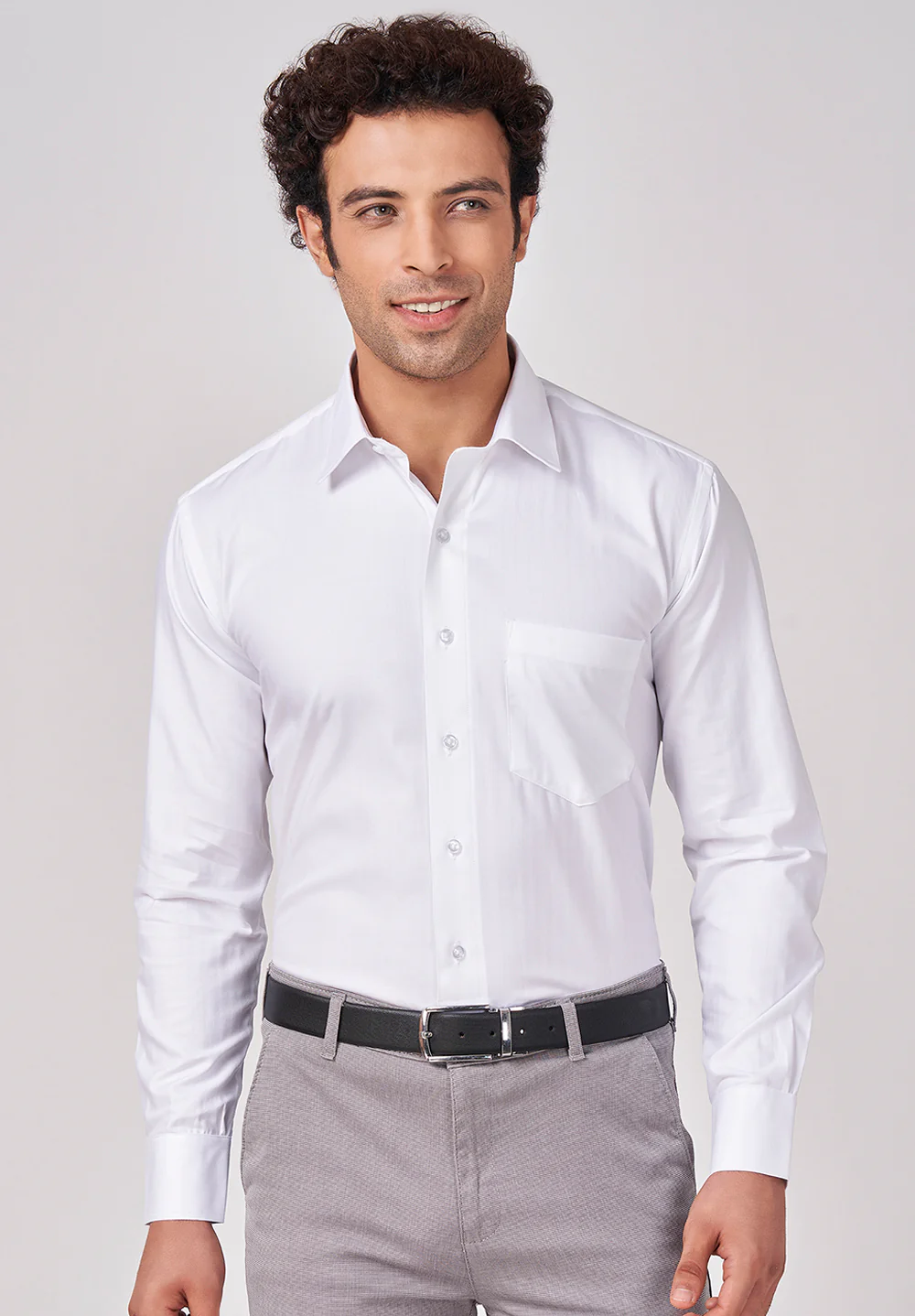 Men White Regular Fit Formal Shirt