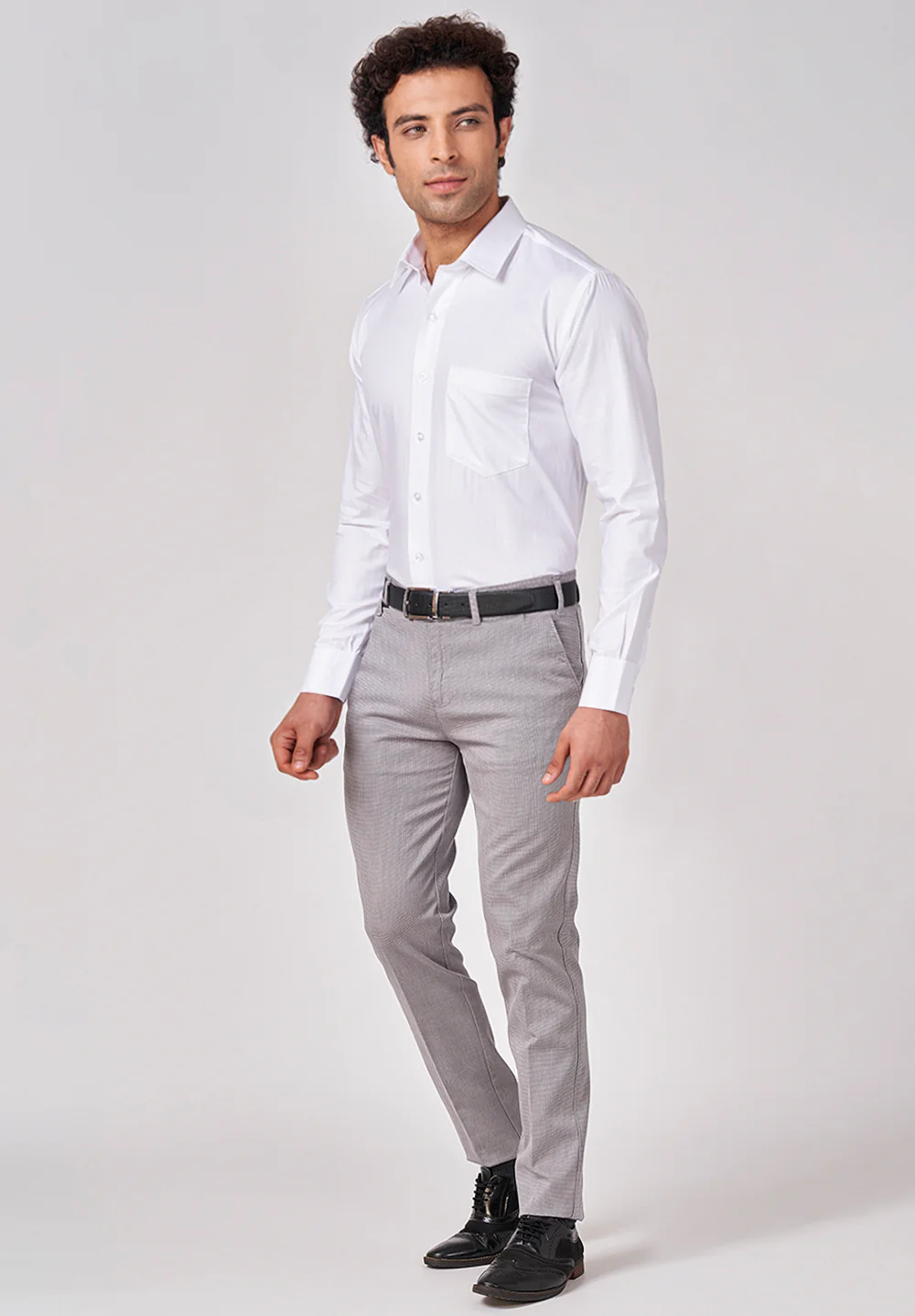 Men White Regular Fit Formal Shirt - Image 2