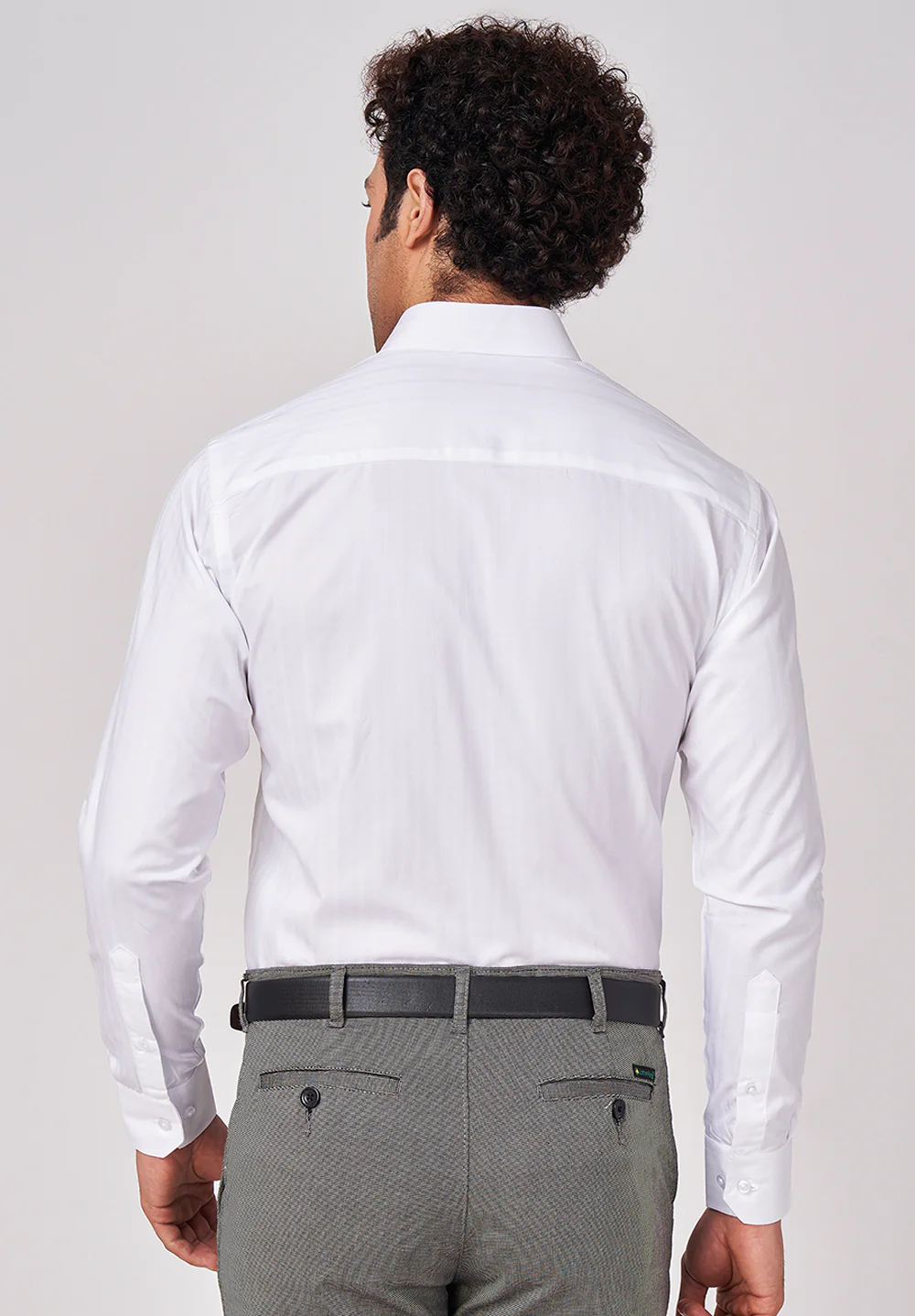 Men White Slim Fit Formal Shirt - Image 3