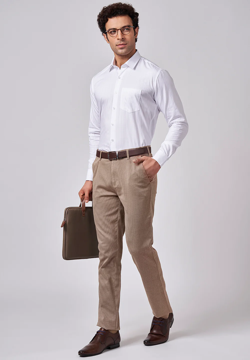 Men White Slim Fit Formal Shirt - Image 5
