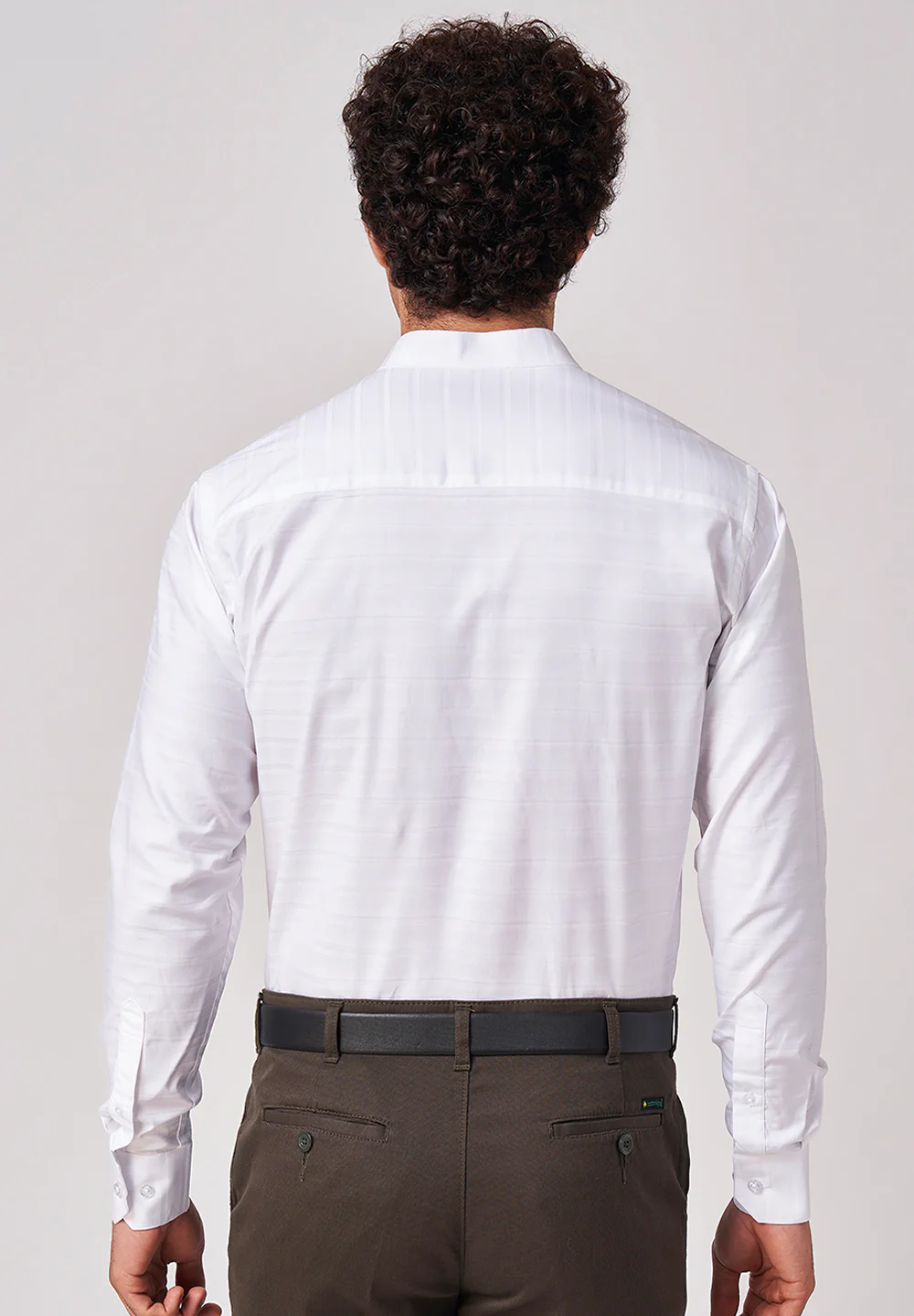 Men White Slim Fit Formal Shirt - Image 3
