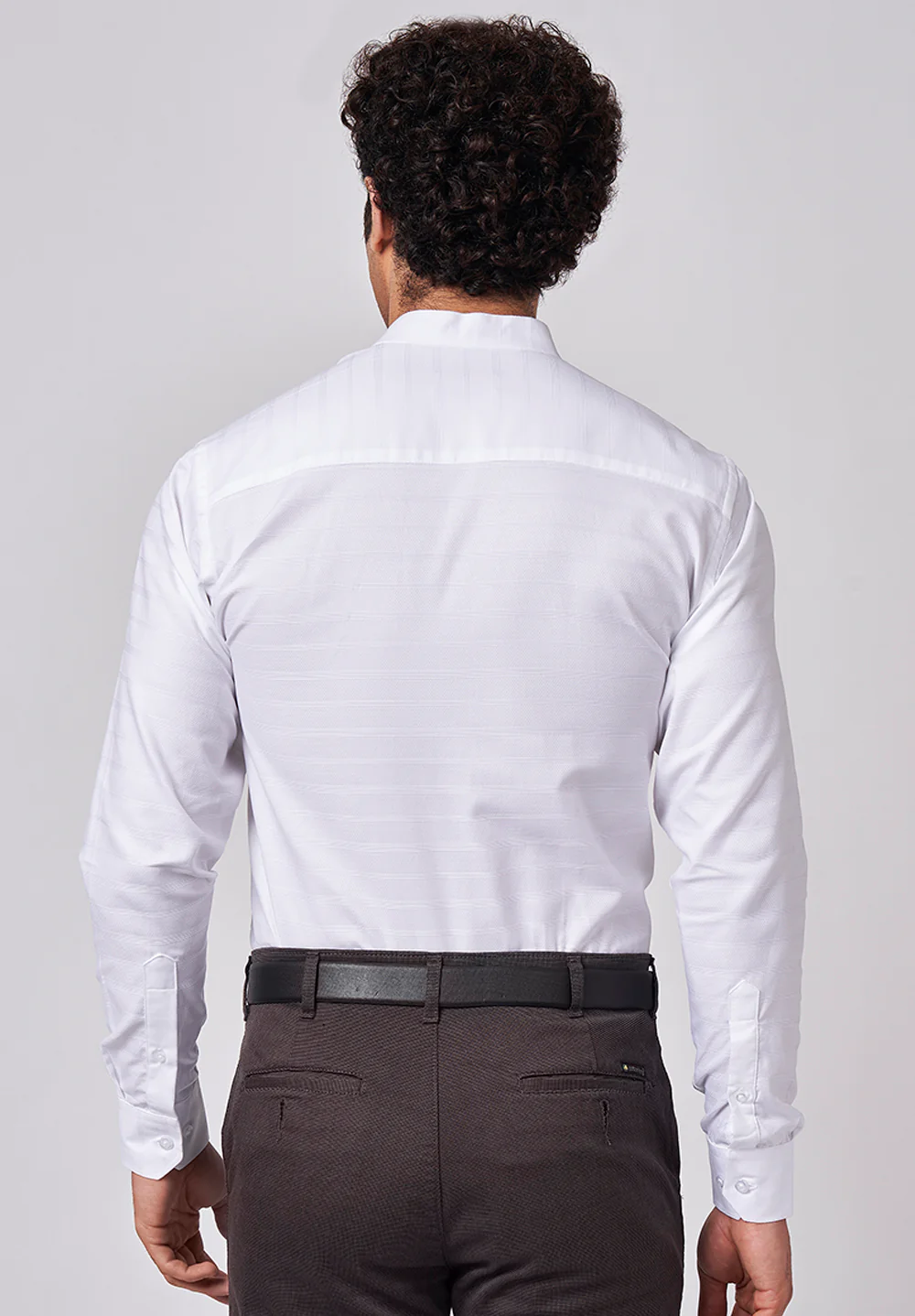 Men White Slim Fit Formal Shirt - Image 3