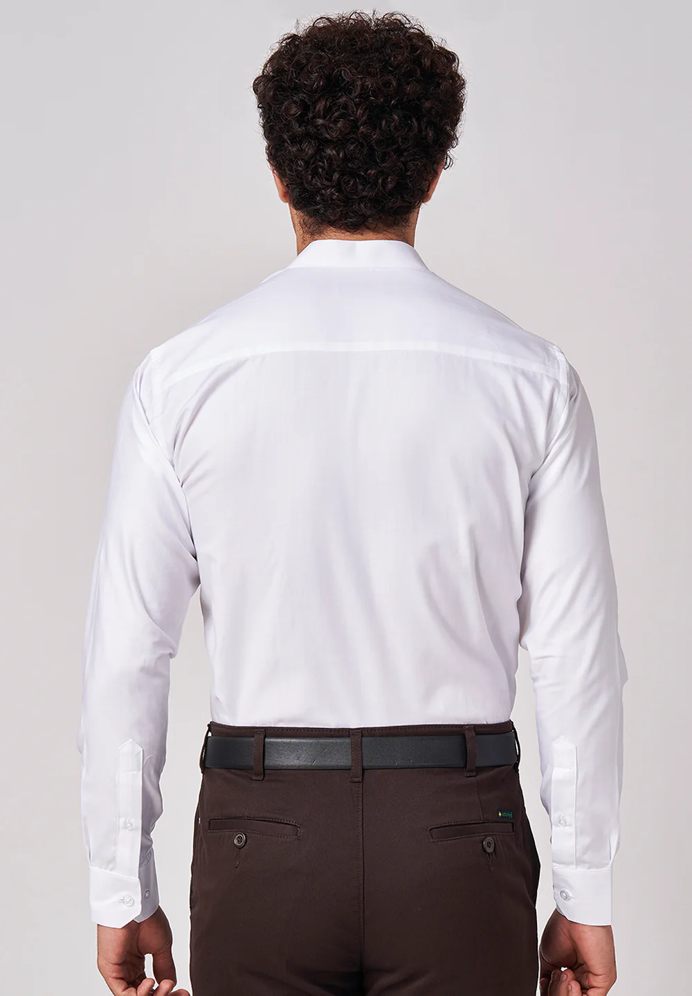 Men White Slim Fit Formal Shirt - Image 3