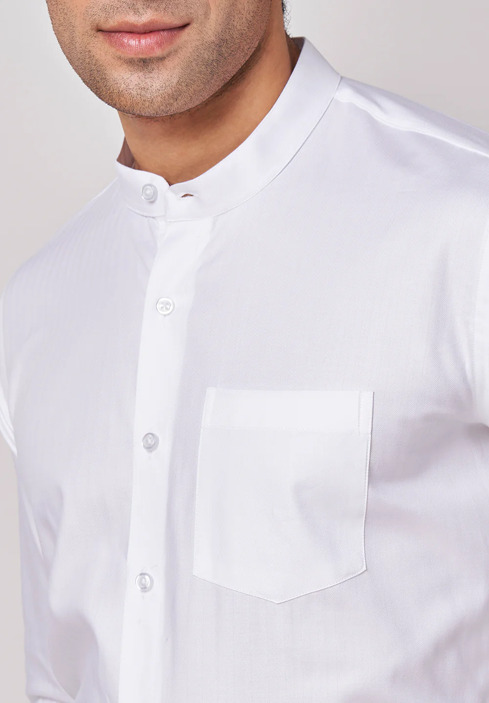 Men White Slim Fit Formal Shirt - Image 4