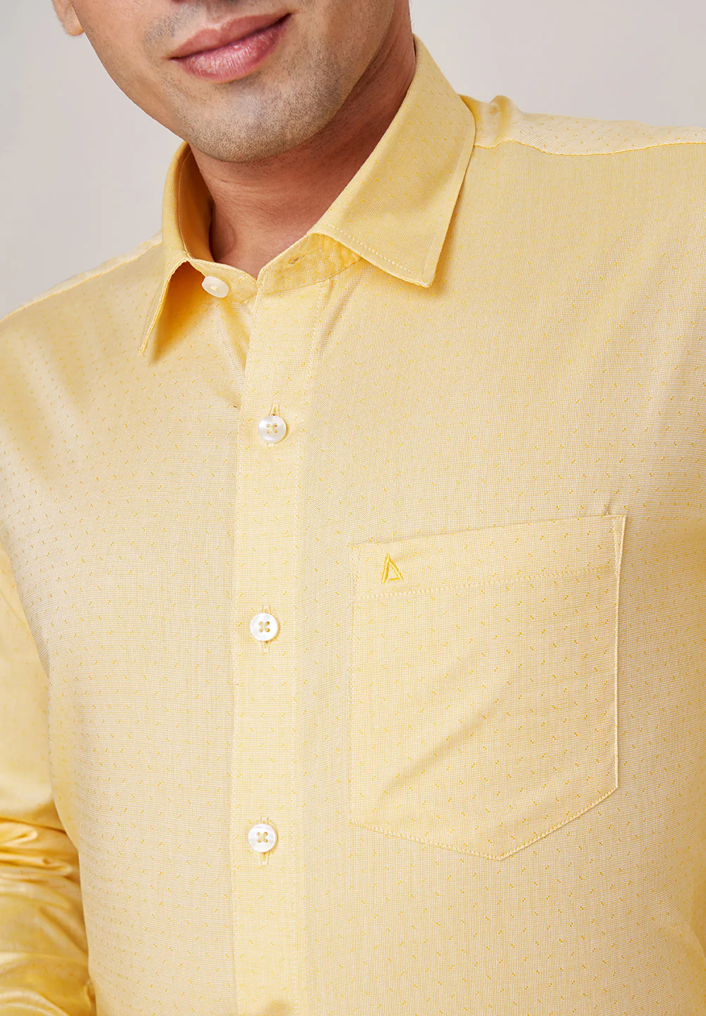 Men Yellow Slim Fit Formal Shirt - Image 3