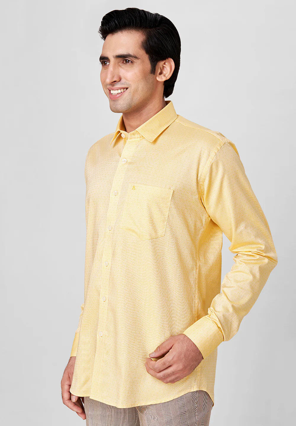 Men Yellow Slim Fit Formal Shirt - Image 4