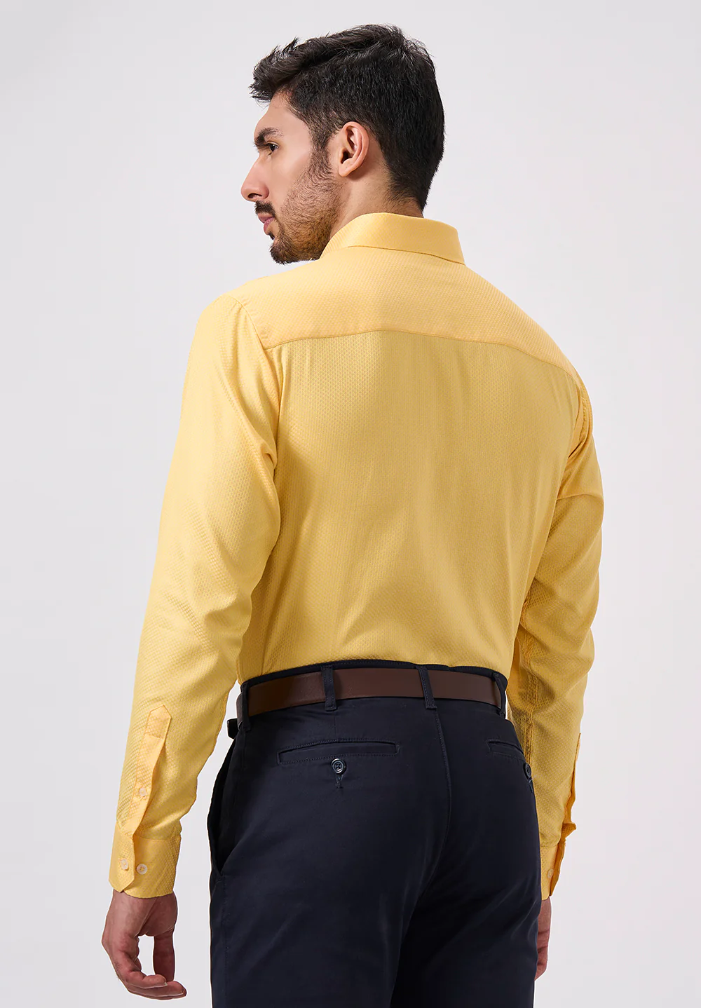Men Yellow Slim Fit Formal Shirt - Image 2