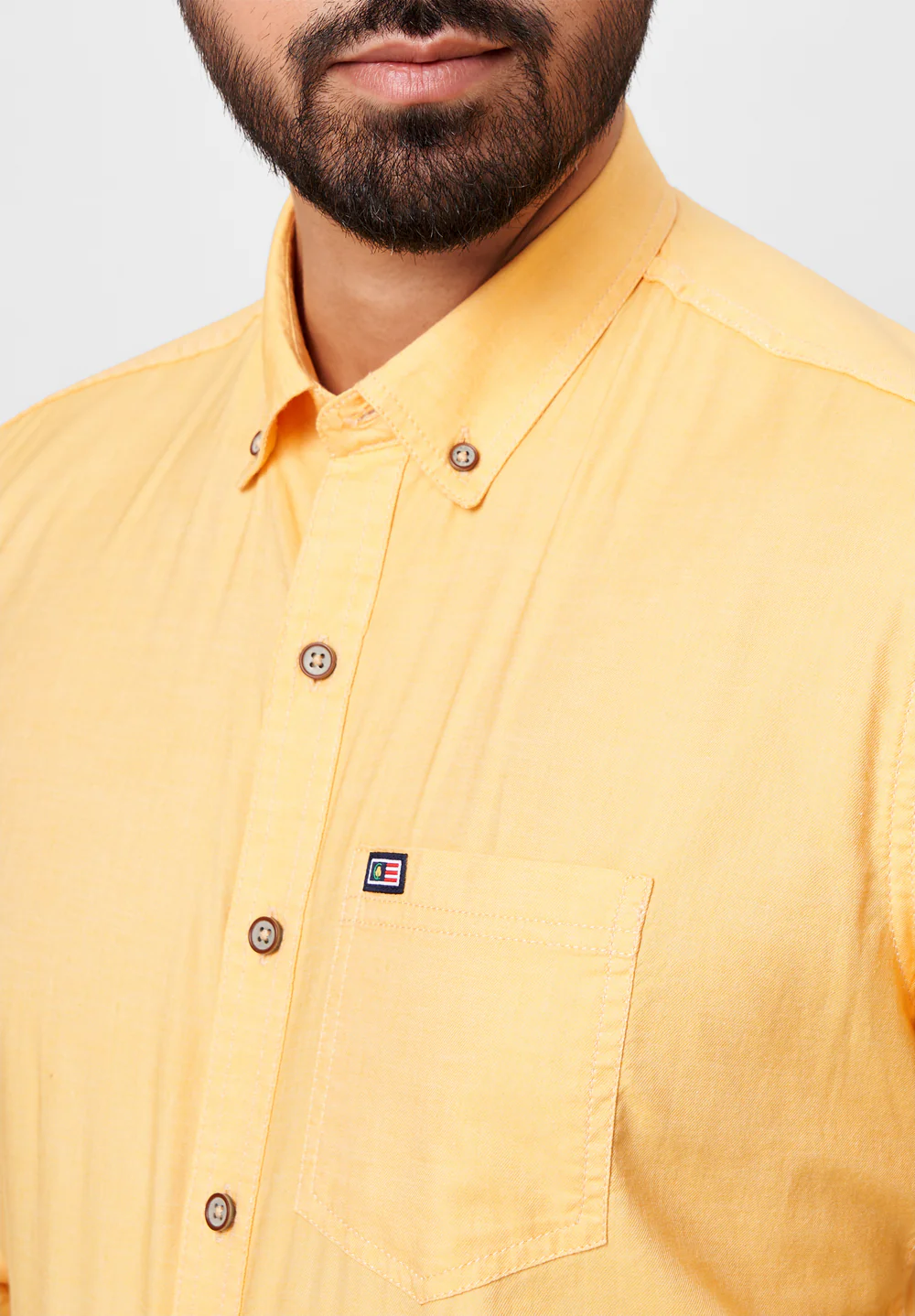 Men Yellow Slim Fit Formal Shirt - Image 4