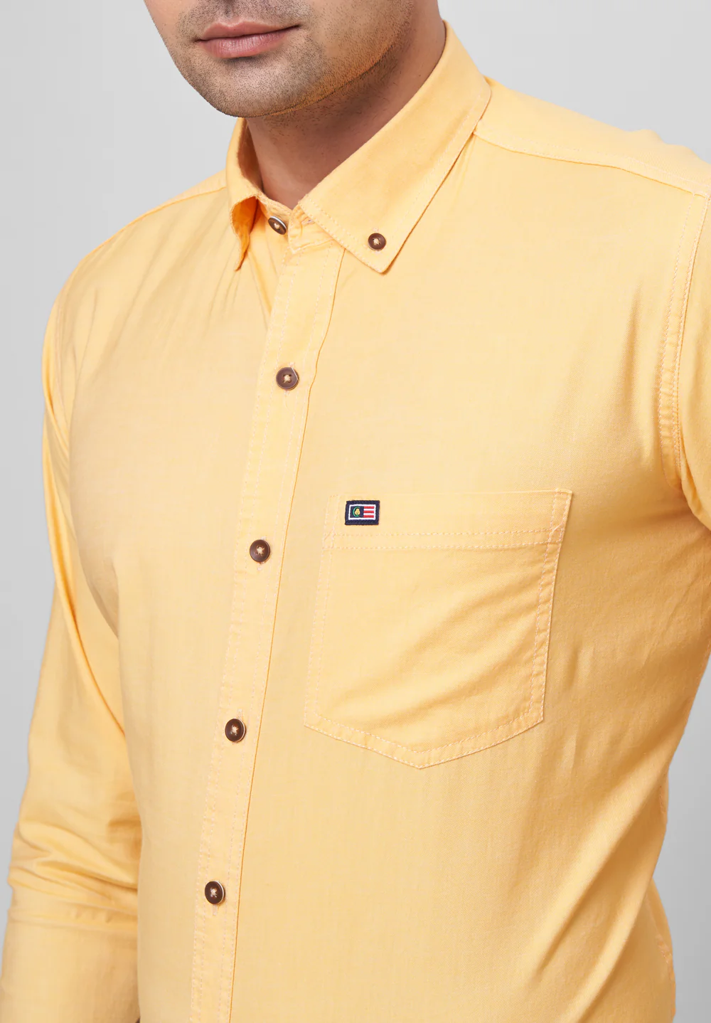 Men Yellow Smart Fit Formal Shirt - Image 3