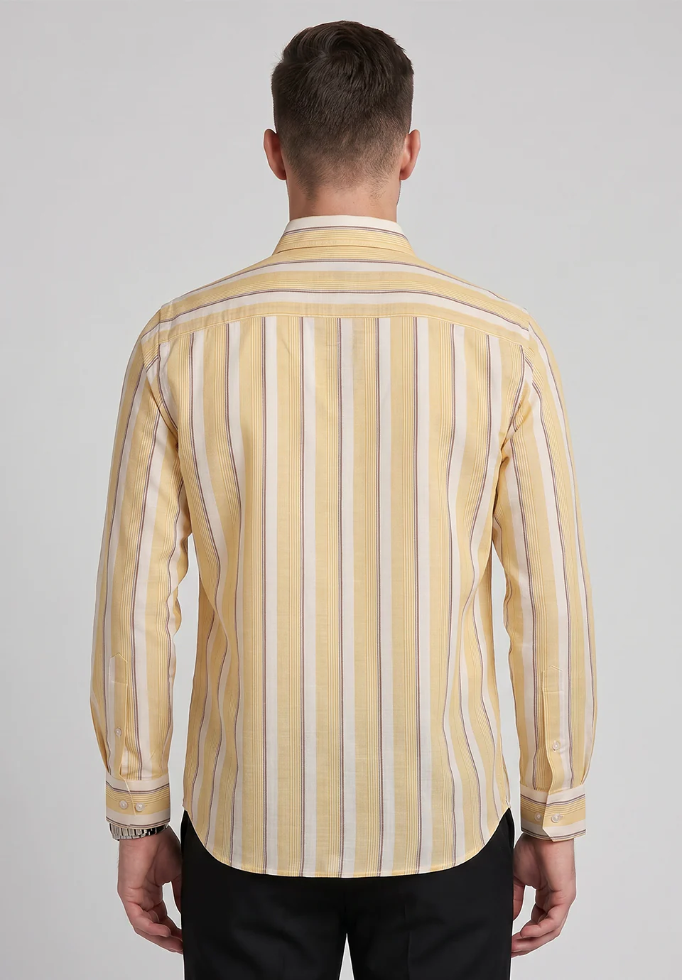 Men Yellow Slim Fit Formal Shirt - Image 5