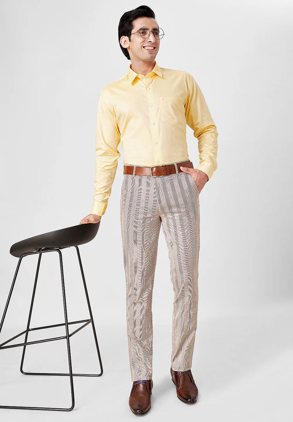 Beige Regular Fit Cotton Trouser - Image 4