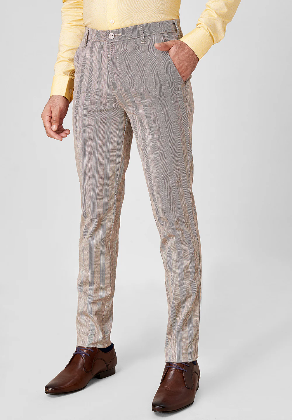 Beige Regular Fit Cotton Trouser - Image 5