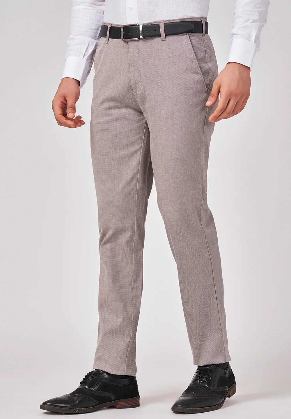 Beige Regular Fit Cotton Trouser - Image 3