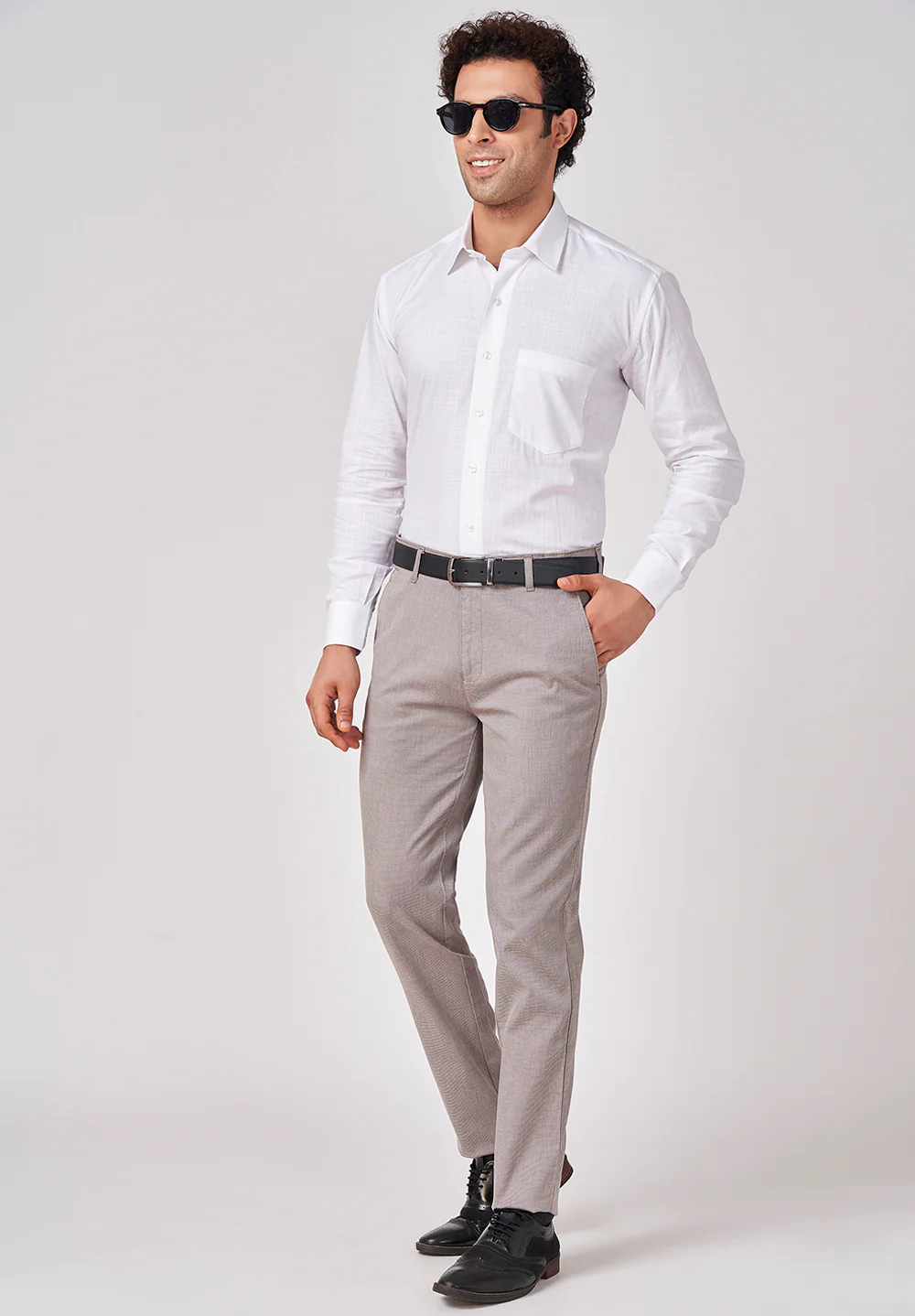 Beige Regular Fit Cotton Trouser - Image 5
