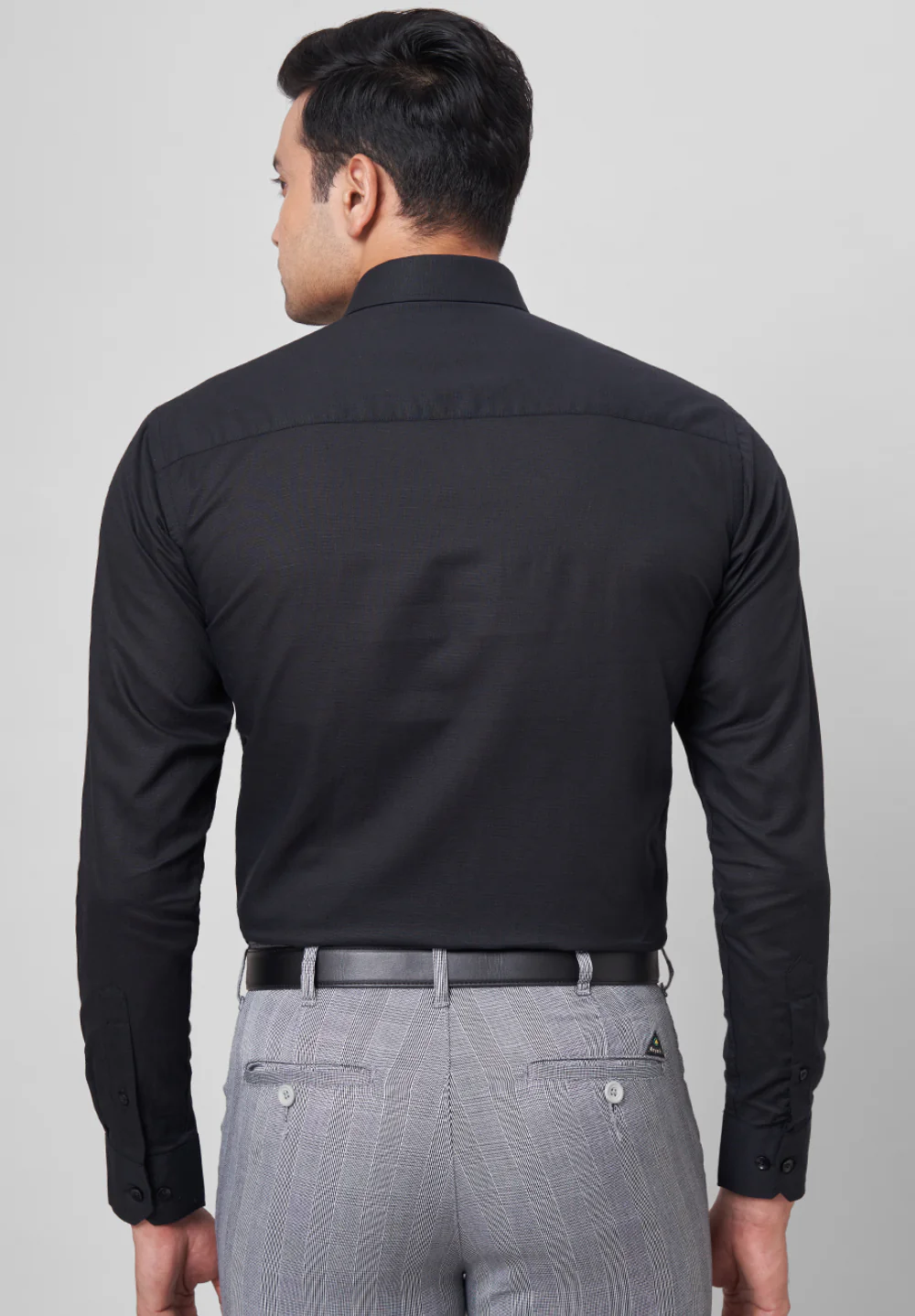 Men Black Slim Fit Formal Shirt - Image 3