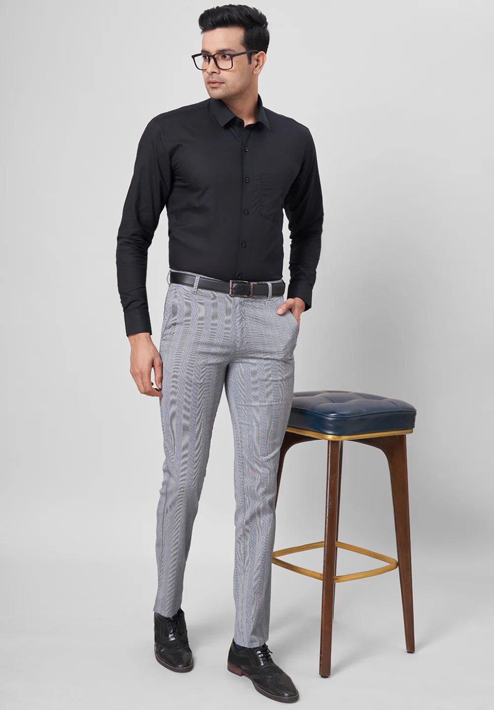 Men Black Slim Fit Formal Shirt - Image 5