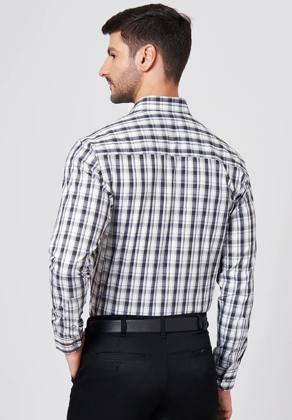 Men Black Slim Fit Formal Shirt - Image 3