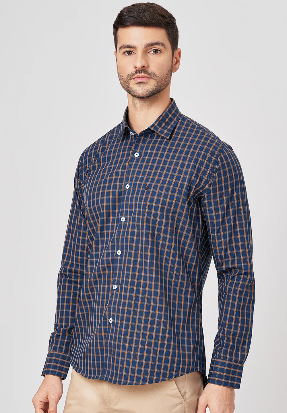 Men Blue Slim Fit Formal Shirt - Image 2