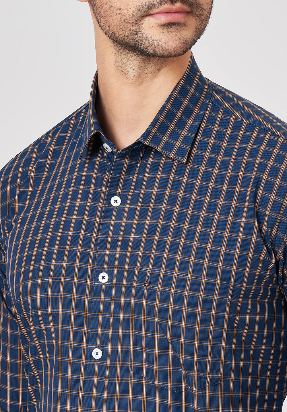 Men Blue Slim Fit Formal Shirt - Image 5