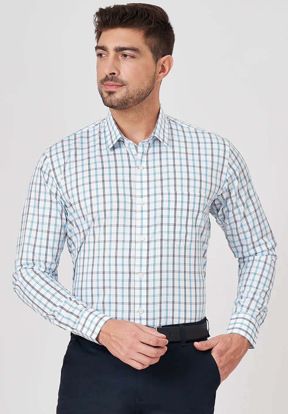 Men Blue Slim Fit Formal Shirt