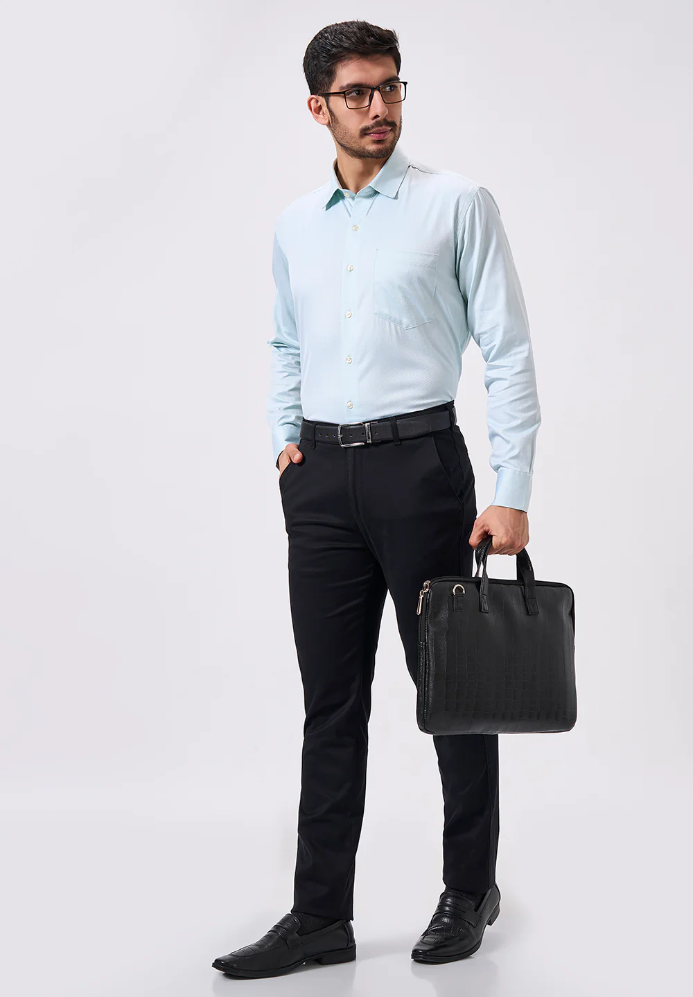 Men Blue Regular Fit Formal Shirt - Image 2