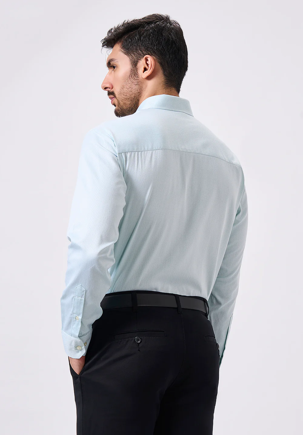 Men Blue Regular Fit Formal Shirt - Image 3