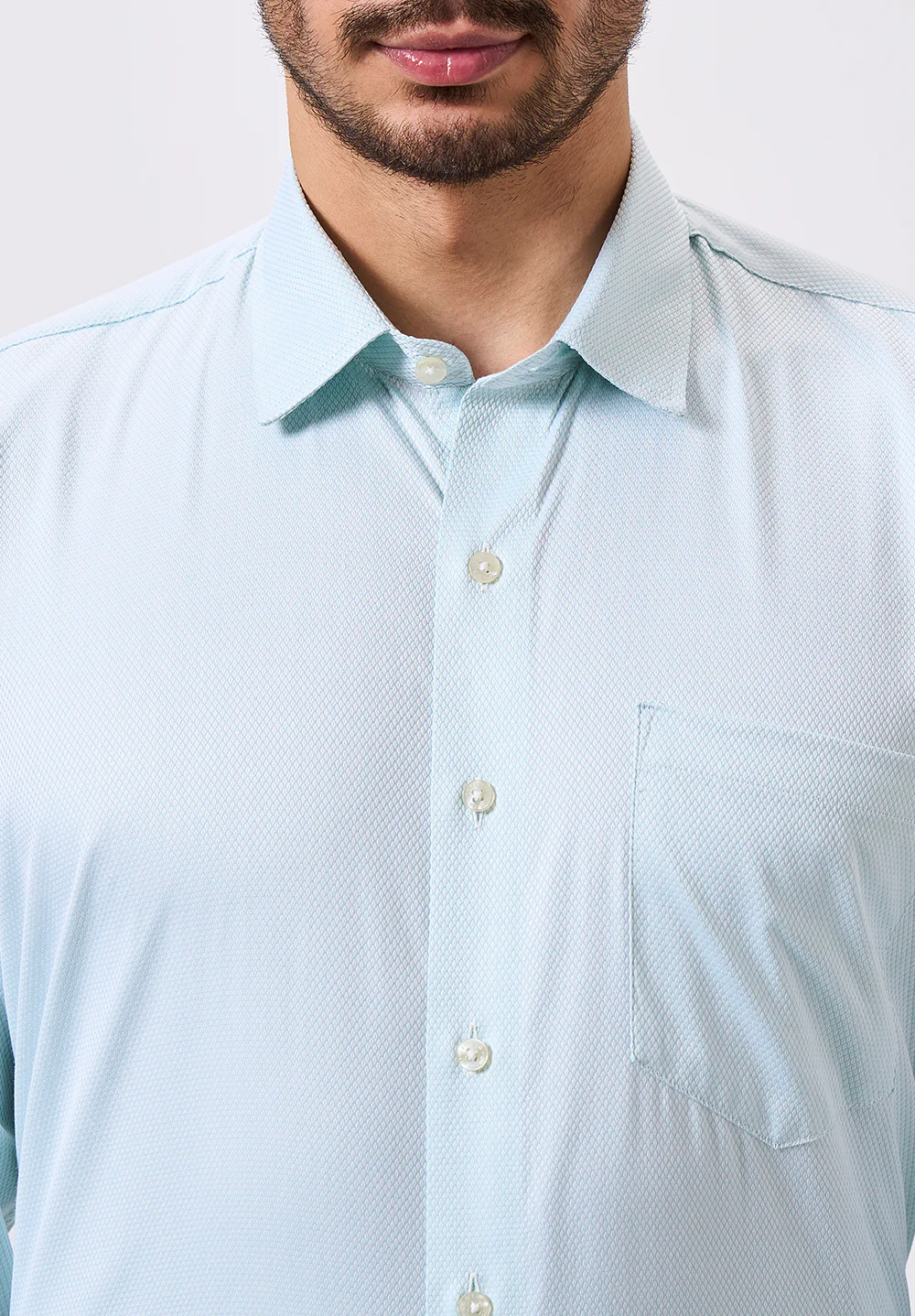 Men Blue Regular Fit Formal Shirt - Image 5