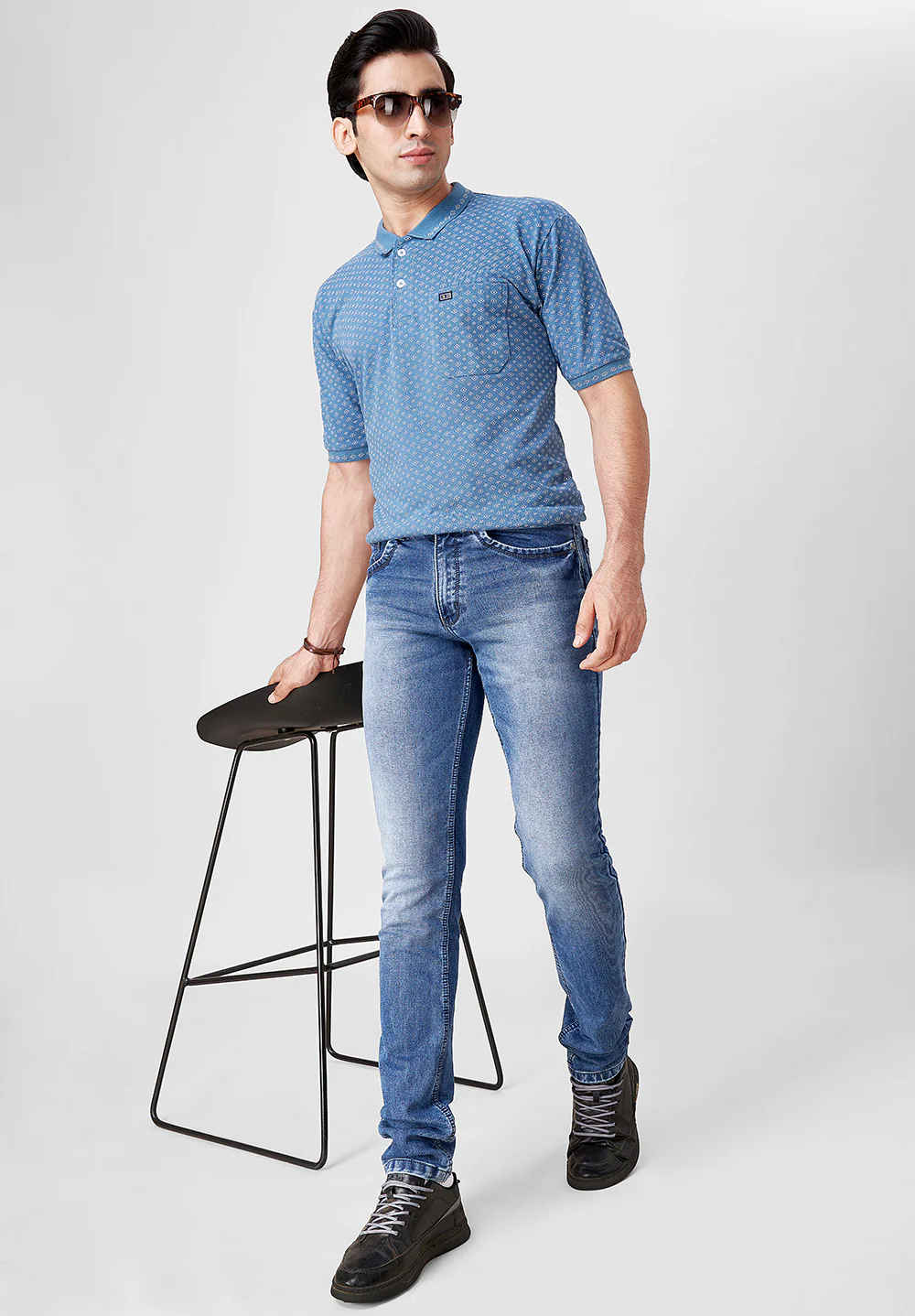 Blue Mid Wash Slim Fit Jeans - Image 4