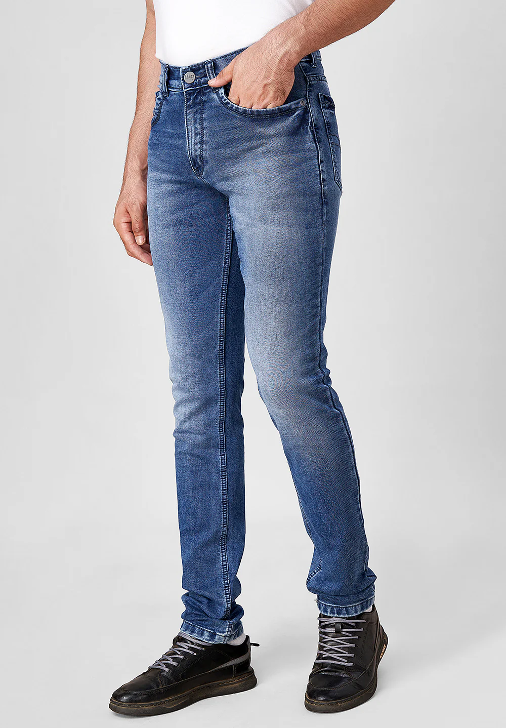 Blue Mid Wash Slim Fit Jeans - Image 5