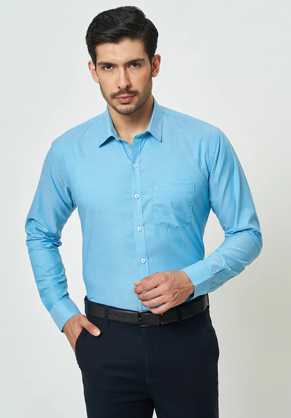 Men Blue Slim Fit Formal Shirt